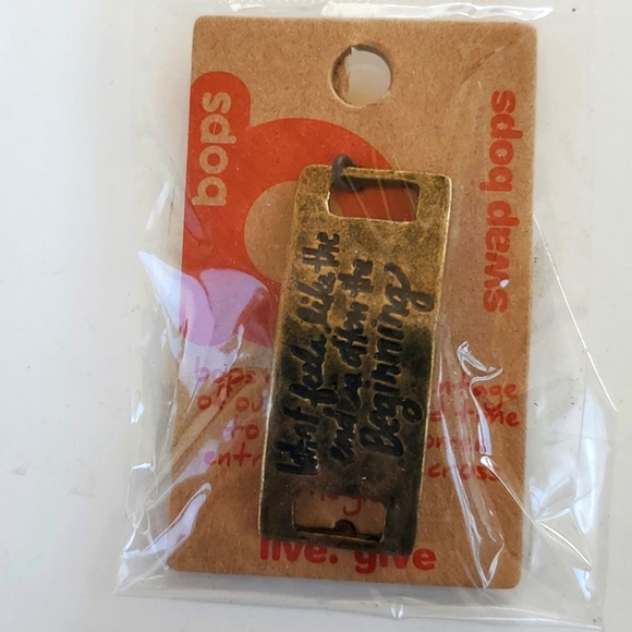 Boutique Swap Bops Adornment Charm End is the Beginning Any Necklace or Bracelet - Picture 1 of 6